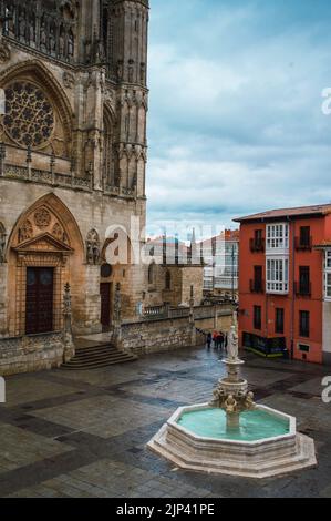 Eine Ansicht einer Kathedrale von Burgos in Nordspanien Stockfoto