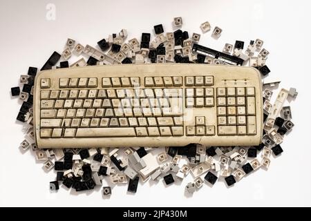 Vintage Desktop-Computer mechanische Tastatur Stockfoto