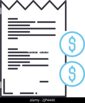 Symbol für die Rechnungszeile, Umrisssymbol, Vektordarstellung, Konzeptschild Stock Vektor