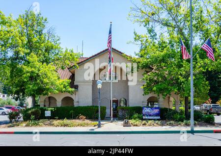 Das Polizeidezernat in der Stadt Calistoga im Napa Valley in Kalifornien, USA Stockfoto