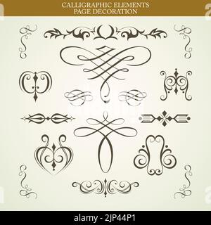Vektor legen Sie kalligraphische Element und Seite Dekoration Stock Vektor