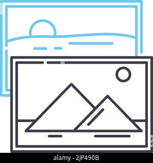 Stapelbilder Liniensymbol, Umrisssymbol, Vektordarstellung, Konzeptzeichen Stock Vektor