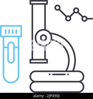 Analyse Ergebnis Liniensymbol, Umrisssymbol, Vektordarstellung, Konzeptzeichen Stock Vektor