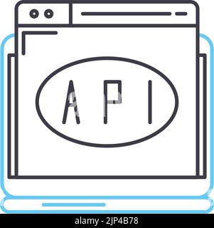 api-Liniensymbol, Vektordarstellung, Umrisssymbol, Konzeptzeichen Stock Vektor