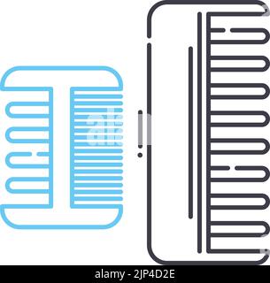 Barber Standort Linie Symbol, Umriss Symbol, Vektor-Illustration, Konzept Zeichen Stock Vektor