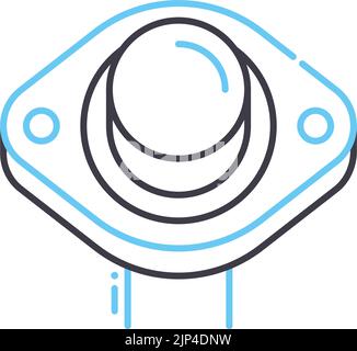 bjt-Transistor-Liniensymbol, Umrisssymbol, Vektordarstellung, Konzeptzeichen Stock Vektor