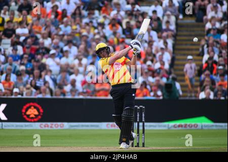 Birmingham, Großbritannien. 15. August 2022. Birmingham, August 15. 2022 Rockets bat während der Hundert Birmingham Phoenix vs Trent Rockets - Double Bill Women & Men Games (Karl W Newton/SPP) Credit: SPP Sport Press Photo. /Alamy Live News Stockfoto