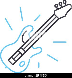 Bassgitarre Linie Symbol, Umriss Symbol, Vektor Illustration, Konzept Zeichen Stock Vektor