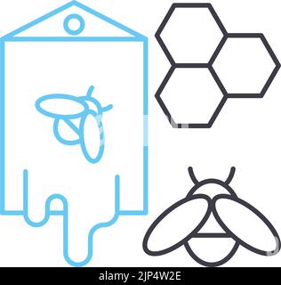 Imkereiliniensymbol, Umrisssymbol, Vektordarstellung, Konzeptzeichen Stock Vektor