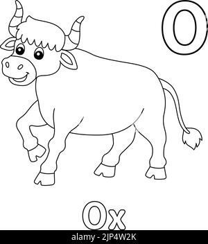 OX Alphabet ABC Malseite O Stock Vektor