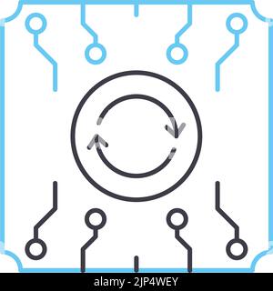 Automationsliniensymbol, Umrisssymbol, Vektordarstellung, Konzeptzeichen Stock Vektor