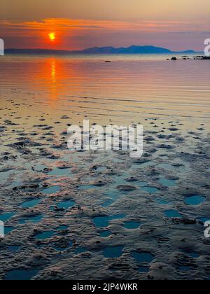 craig tara Strand ayrshire Blick über arran schottland . Stockfoto