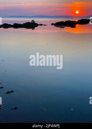 craig tara Strand ayrshire Blick über arran schottland . Stockfoto