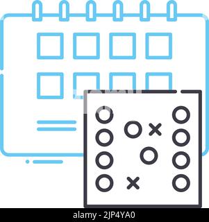 Brettspiel Tag Linie Symbol, Umriss Symbol, Vektor-Illustration, Konzept Zeichen Stock Vektor