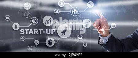 Start Up Mission Business Launch Team Success Concept 2022 Stockfoto