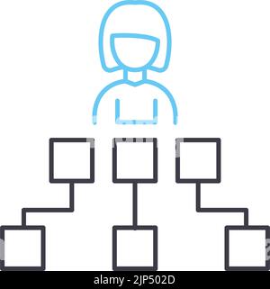 Liniensymbol für Geschäftsorganisationsdiagramm, Umrisssymbol, Vektordarstellung, Konzeptzeichen Stock Vektor