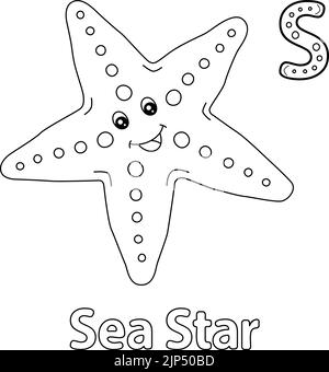 Sea Star Alphabet ABC Coloring Seite S Stock Vektor