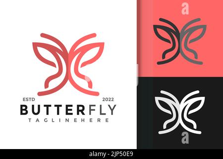 Ein Vektor-Design des Logos mit dem Butterly Stock Vektor