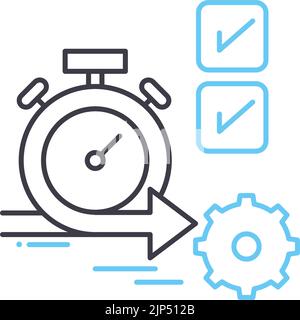 Agile Entwicklungslinie Symbol, Umrisssymbol, Vektordarstellung, Konzeptzeichen Stock Vektor