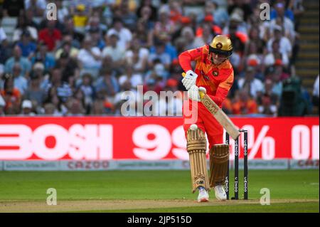 Birmingham, Großbritannien. 15. August 2022. Birmingham, 15. 2022. August Phoenix-Schläger während der Hundert Birmingham Phoenix vs Trent Rockets - Double Bill Women & Men Games (Karl W Newton/SPP) Credit: SPP Sport Press Photo. /Alamy Live News Stockfoto