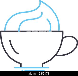 Kaffee Peitsche Creme Linie Symbol, Umriss Symbol, Vektor-Illustration, Konzept Zeichen Stock Vektor