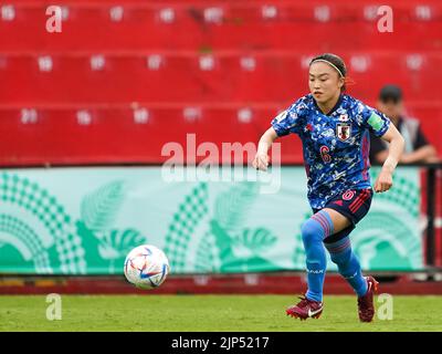 Alajuela, Costa Rica. 11. August 2022. Alajuela, Costa Rica, August 11. 2022: Aemu Oyama (6 Japan) kontrolliert den Ball während des FIFA U20 Frauen-Weltcups Costa Rica 2022 Fußballspiels zwischen Japan und den Niederlanden bei Morera Soto in Alajuela, Costa Rica. (Daniela Porcelli/SPP) Quelle: SPP Sport Press Foto. /Alamy Live News Stockfoto