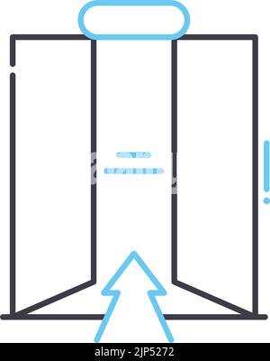 Entfliehen Sie Ihrem Komfortliniensymbol, Umrisssymbol, Vektordarstellung, Konzeptschild Stock Vektor