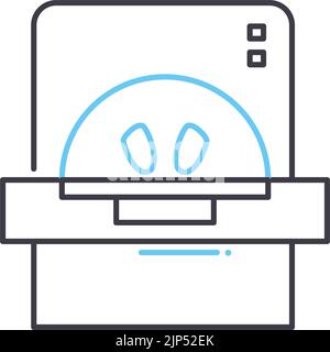 symbol für CT-Scanlinie, Umrisssymbol, Vektordarstellung, Konzeptzeichen Stock Vektor