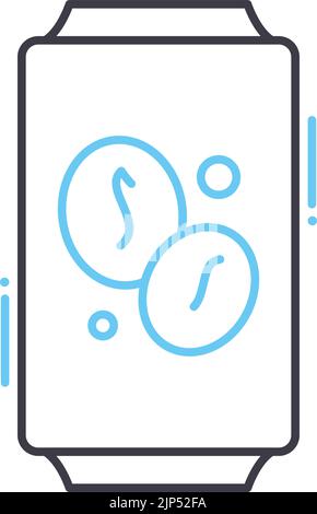 Kaffee kann Linie Symbol, Umrisssymbol, Vektor-Illustration, Konzept Zeichen Stock Vektor
