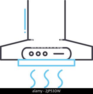Liniensymbol für Dunstabzugshauben, Umrisssymbol, Vektorgrafik, Konzeptschild Stock Vektor