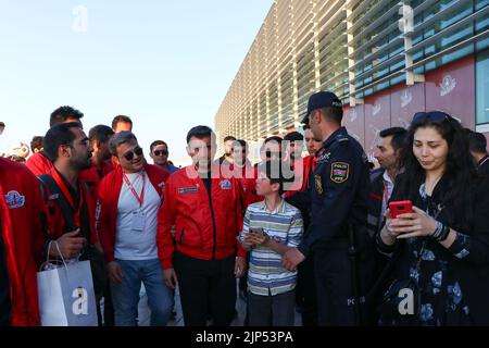 Selcuk Bayraktar im TEKNOFEST Aserbaidschan Festival. Baku - Aserbaidschan: 27. Mai 2022. Der Mann, der die Taktik des Krieges änderte Stockfoto