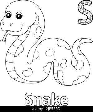 Snake Alphabet ABC Malseite S Stock Vektor