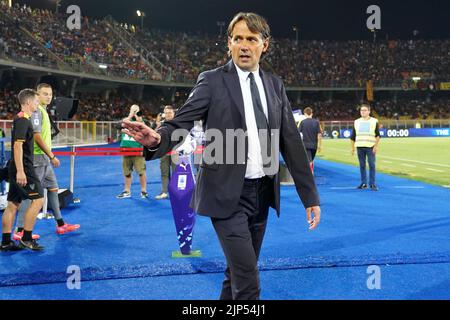 Foto Giovanni Evangelista/LaPresse 13 Agosto 2022 Lecce, Italia - Sport, calcio - U.S. Lecce vs F.C. Inter - CampionatoSerie A Tim 2022/23 - Stadio E. Giardiniero - Via del Mare. Nella foto:Mister Simone Inzaghi 13. August 2022 Lecce, Italien - Sport, Fußball - USA Lecce vs F.C. Inter - Italienische Meisterschaft Serie A Tim 2022/23- E. Giardiniero - Via del Mare Stadium. Im Bild: Mister Simone Inzaghi Stockfoto