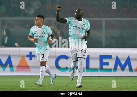 Foto Giovanni Evangelista/LaPresse 13 Agosto 2022 Lecce, Italia - Sport, calcio - U.S. Lecce vs F.C. Inter - CampionatoSerie A Tim 2022/23 - Stadio E. Giardiniero - Via del Mare. Nella foto: August 13, 2022 Lecce, Italien - Sport, Fußball - USA Lecce vs F.C. Inter - Italienische Meisterschaft Serie A Tim 2022/23- E. Giardiniero - Via del Mare Stadium. Im Bild: Stockfoto