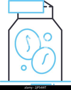 Symbol für Kaffeetaschenlinie, Umrisssymbol, Vektordarstellung, Konzeptzeichen Stock Vektor