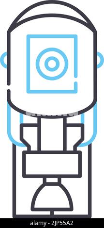 Geschlossenes Kamerasymbol, Umrisssymbol, Vektordarstellung, Konzeptschild Stock Vektor
