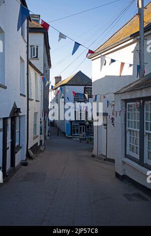 Enge Straßen in Port Isaac. Cornwall, England Stockfoto