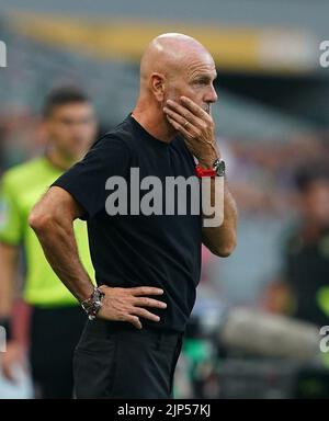 Foto Spada/LaPresse 13 Agosto 2022 - Milano, Italia - Sport, calcio - Milan vs Udinese - Campionato italiano di calcio Serie A Tim 2022/2023 - Stadio San Siro. Nella foto: Stefano Pioli (A.C. Mailand); 13. August 2022 Mailand, Italien - Sport, calcio - Mailand vs Udinese - Italienische Serie A Fußballmeisterschaft 2022/2023 - San Siro Stadion. Im Bild: Stefano Pioli (A.C. Mailand); Stockfoto