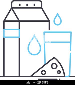 Liniensymbol für Milchprodukte, Umrisssymbol, Vektordarstellung, Konzeptzeichen Stock Vektor