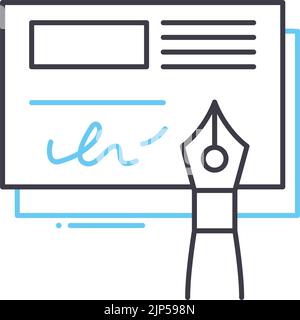 Überprüfen Sie das Symbol für die Buchlinie, das Umrisssymbol, die Vektordarstellung, das Konzeptzeichen Stock Vektor