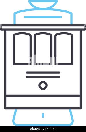 Cuty Tram Linie Symbol, Umriss Symbol, Vektor-Illustration, Konzept Zeichen Stock Vektor