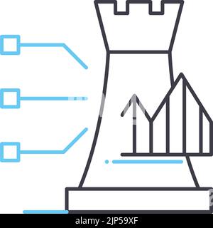 Symbol für digitale Planlinie, Umrisssymbol, Vektordarstellung, Konzeptschild Stock Vektor
