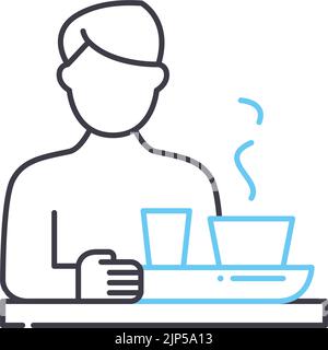 Kantinenliniensymbol, Umrisssymbol, Vektorgrafik, Konzeptschild Stock Vektor