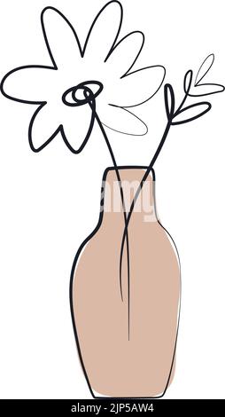 Niedliche Blume eine Linie Stock Vektor