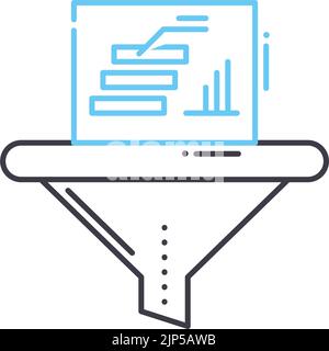Liniensymbol für Datenfilter, Umrisssymbol, Vektordarstellung, Konzeptzeichen Stock Vektor