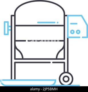 Betonmischliniensymbol, Umrisssymbol, Vektordarstellung, Konzeptzeichen Stock Vektor