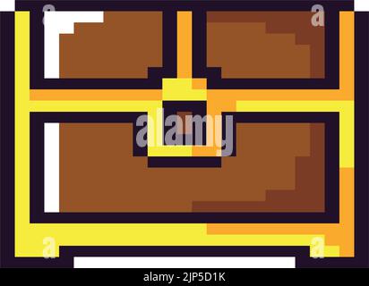 Pixelkunst der Schatzkiste Stock Vektor