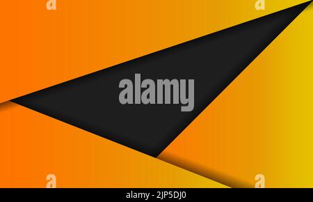Ein orangefarbener und schwarzer, einfacher, moderner abstrakter Hintergrund Stock Vektor