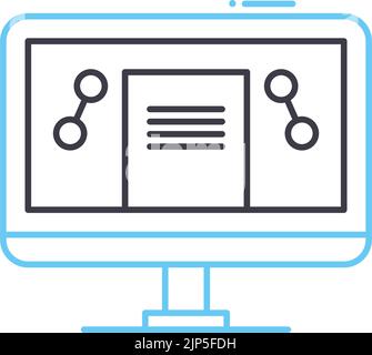 Data Science-Liniensymbol, Umrisssymbol, Vektordarstellung, Konzeptzeichen Stock Vektor