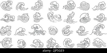 Orientalische Wellen-Symbole Stock Vektor